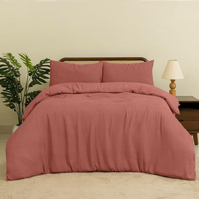 Waffle Duvet Cover Set – Cotton, Super Soft & Breathable, Hypoallergenic, Machine Washable Waffle Weave Bedding-Room Decor & Bedding Set