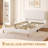 King Size Boucle Upholstered Platform Bed Frame with Adjustable Headboard, Soft Cloud Bed, No Box Spring Needed, Noise Free, Easy Assembly, White-90833487