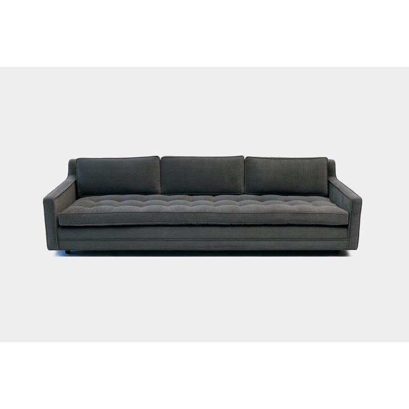 Upholstered 94'' Sofa, Aged Velvet Flannel