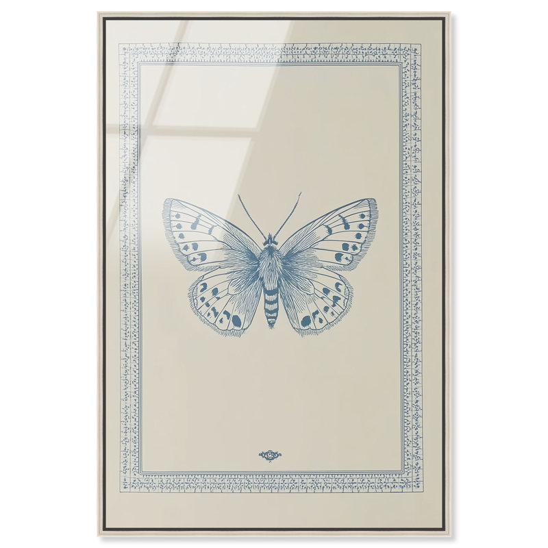 "Blue Filigree & Flutter II", reproduction d'art acrylique encadrée par Art Remedy, cadre argenté, 16 x 24, H 25 po x l 17 po