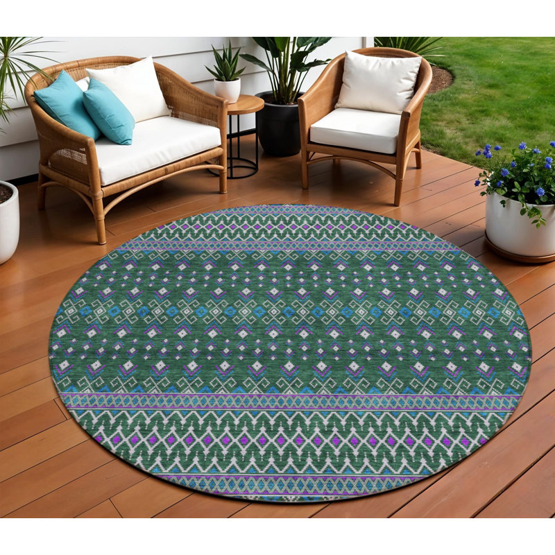 Tapis 8 pi rond vert 8 pi