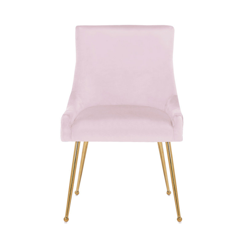 Chaise rembourrée en velours, Rose