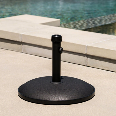 Heavy-Duty Concrete Umbrella Base, 33 Lbs, Black, For Up To 5 Feet Umbrellas, 17.96X17.96X13.48 Inches Heavy Lbs Accommodates Umbrellas Feet, 17.96 In. Deep X Wide 13.48 High