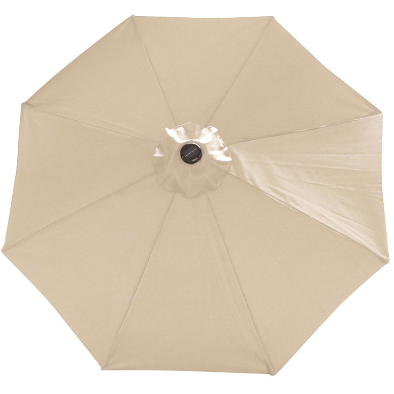 Jericho 96" Market Umbrella with Solar-Powered LEDs - Beige, Beige