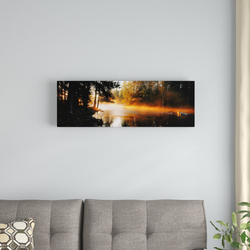 « brume over a river, dal river, suède », reproduction de photo sur toile, H 12 po x l 36 po x P 1,5 po, Unframed