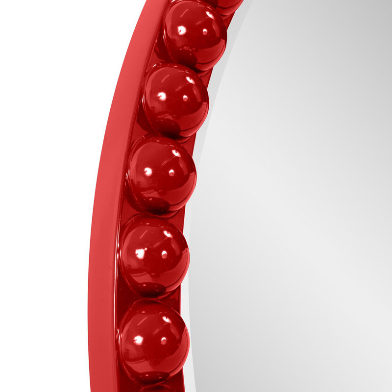 Darlene Round Mirror, Red