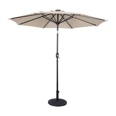 Parasol solaire octogonal à DEL de 9 pi avec fonction de levage et d'inclinaison Skyelar