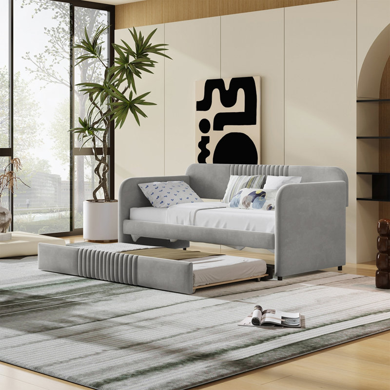 Upholstered Daybed Sofa Bed Twin Size, Gray