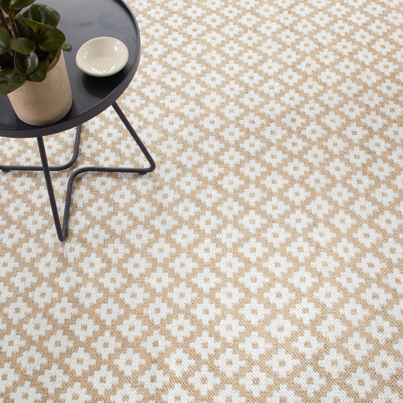 Tapis intérieur / extérieur kaki Samode, Rectangle 8 pi 6 po x 11 pi 6 po