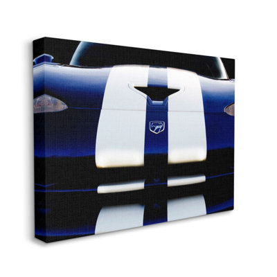 " Sports Car Up Close Blue White Detailing " by Clive Branson