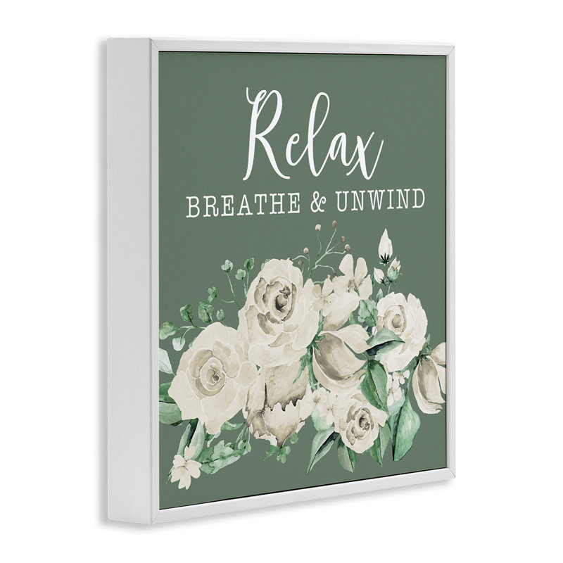  «Breathe & Unwind with Florals», art de la giclée encadrée par Masey St. Studios, H 12 po x l 12 po