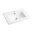 Lavabo vasque en céramique 24 po, 1280 foyers, 6,84 po de hauteur, 23,81 po de profondeur, vasque en acier inoxydable, lustré, l 18,15 po, profondeur interne 4,72 po, brillant