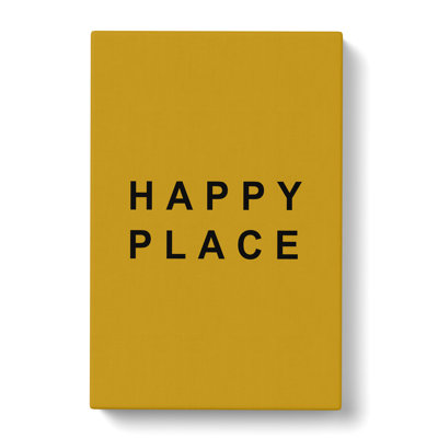 Happy Place Mustard - Wrapped Canvas Print