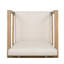Chaise longue de patio en bois d'acacia avec coussins et accoudoirs Echo