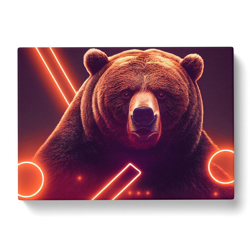 Futuristic Bear - Wrapped Canvas Painting, 40cm H x 60cm W x 3cm D