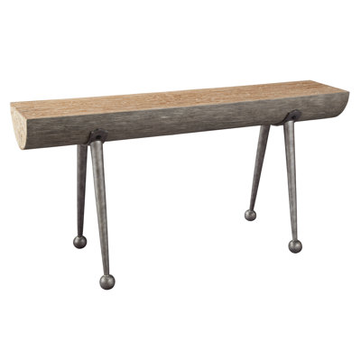 Table de canapé rustique avec pieds en fer