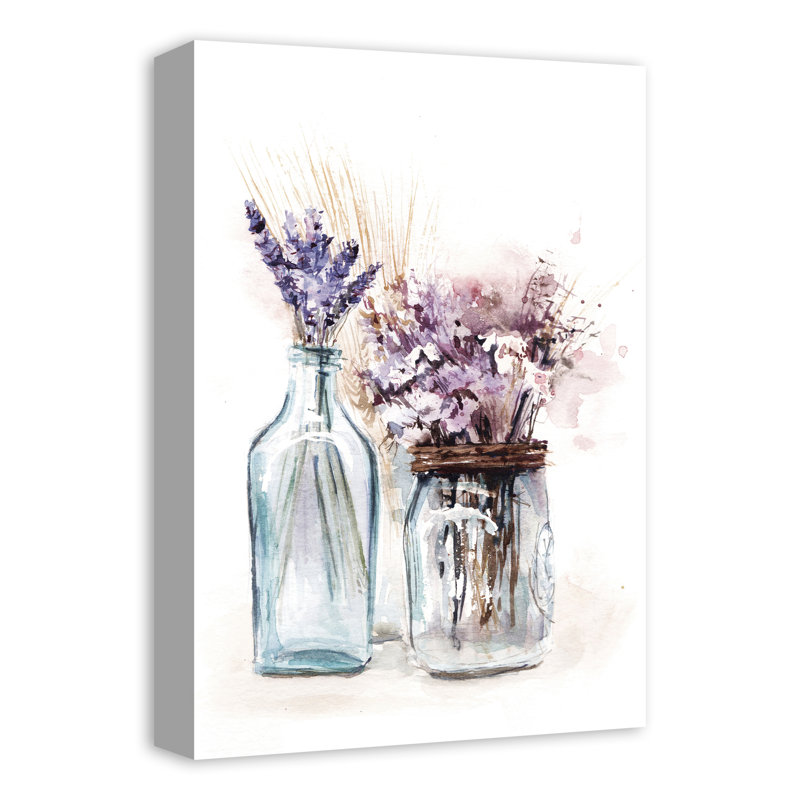 Lavande et fleurs - Reproduction d'art sur toile sans cadre