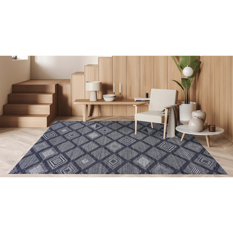 Wool Geometric Area Rug, Rectangle 6' x 9'