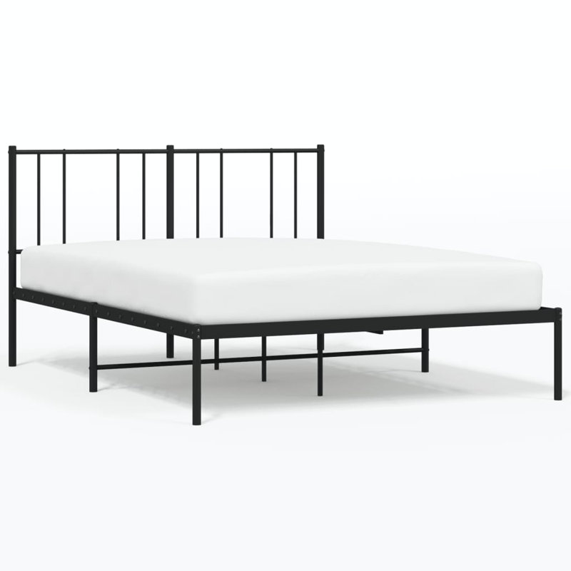 Lokesh Metal Bed, Black, European Double (140 x 200cm)