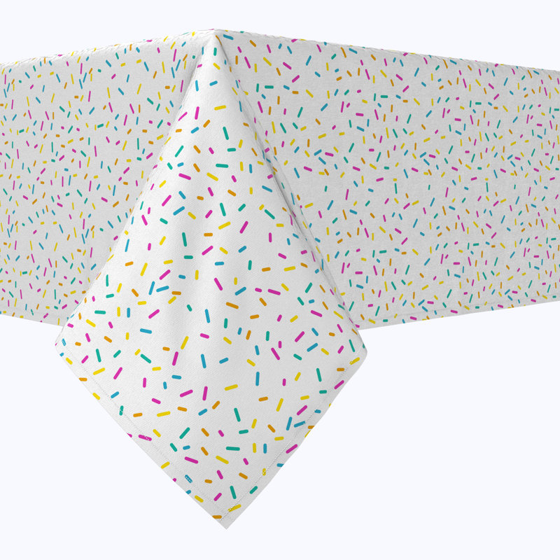 Rectangular Tablecloth, 100% Cotton, Sprinkles On White, 104" x 52"