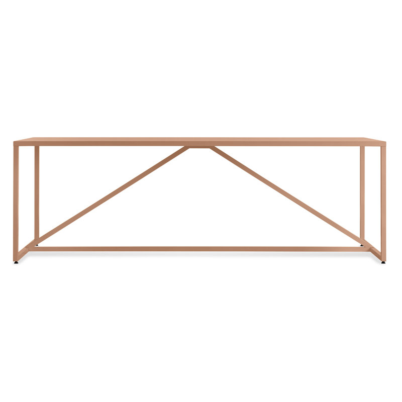 Strut Walnut Wood Dining Table, 35" W x 90" L, Walnut, Standard (29" Height)