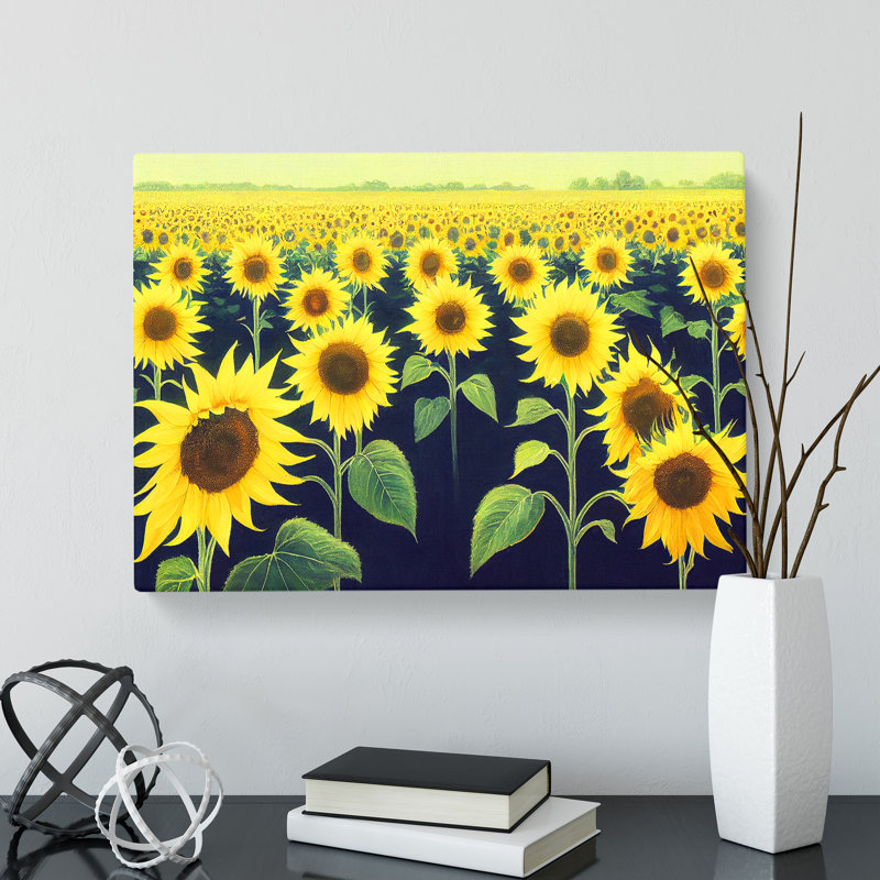 Masterful Sunflower Field - Wrapped Canvas, 50cm H x 76cm W x 3cm D