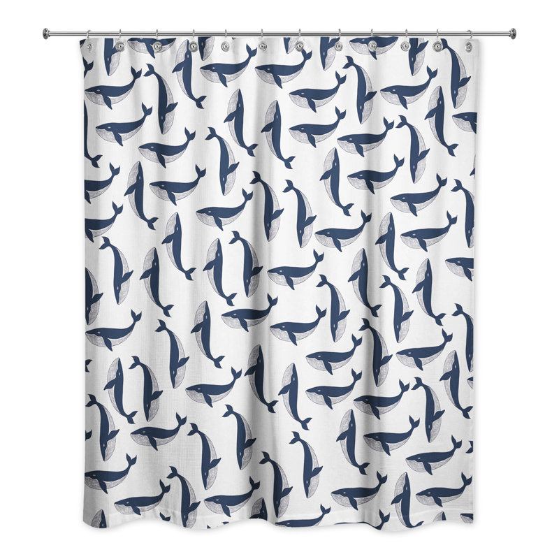 Valrie Geometric Shower Curtain with Hooks Included