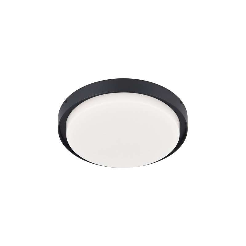 Plafonnier encastré d'extérieur à DEL Bailey, Noir, H 1,5 po x l 8,75 po x P 8,75 po