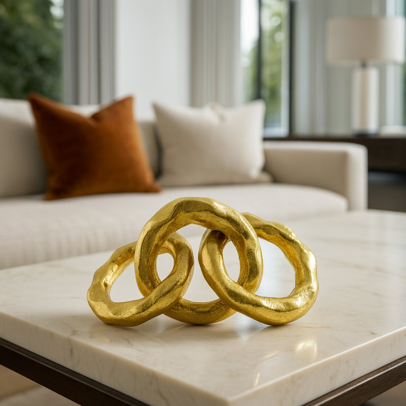 Jolien Abstract Figurines & Sculptures, Gold