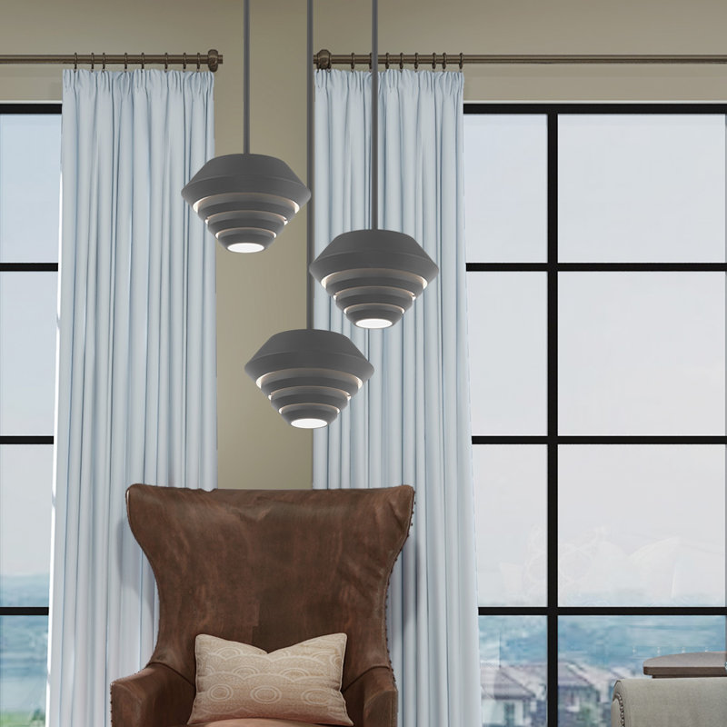 Luminaire suspendu en dome à 1 lumière, Gris scandinave