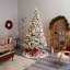 Sapin de Noël floqué avec lumières DEL-1822545245