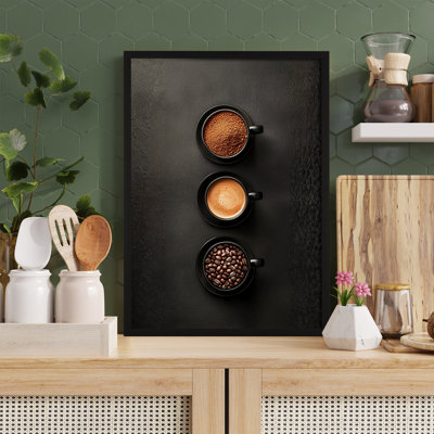 Z Studio Stage of Coffee, affiche moderne, décoration de bar tendance, café, café, peinture, cuisine, décoration murale, esthétique 12 x 16 po, cadre noir
