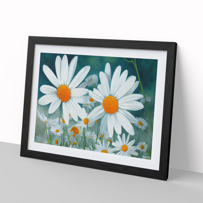 Daisy Flower Vol.1 - Framed Print, Black, 46cm H x 64cm W x 2cm D