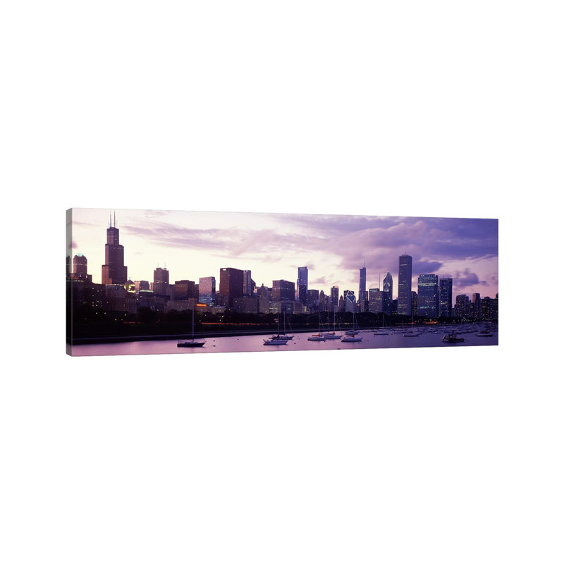 Buildings at the Waterfront, Lake Michigan, Chicago, Illinois, USA #3 1 Piece Wrapped Canvas Panoramic Wall Art