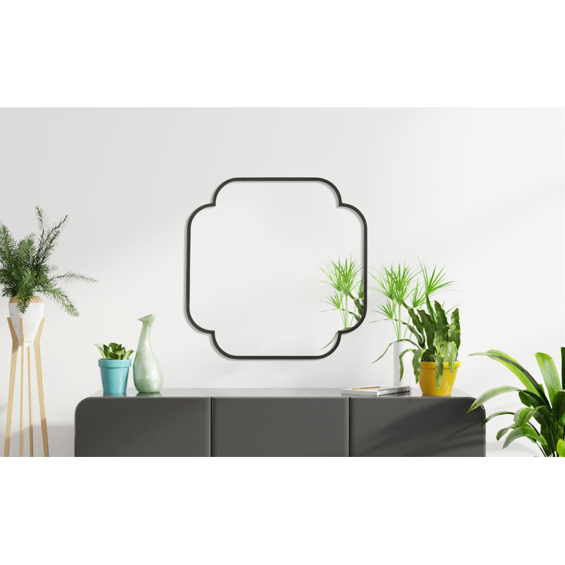 Miroir mural Macluu, Noir, 23,6 po x 23,6 po