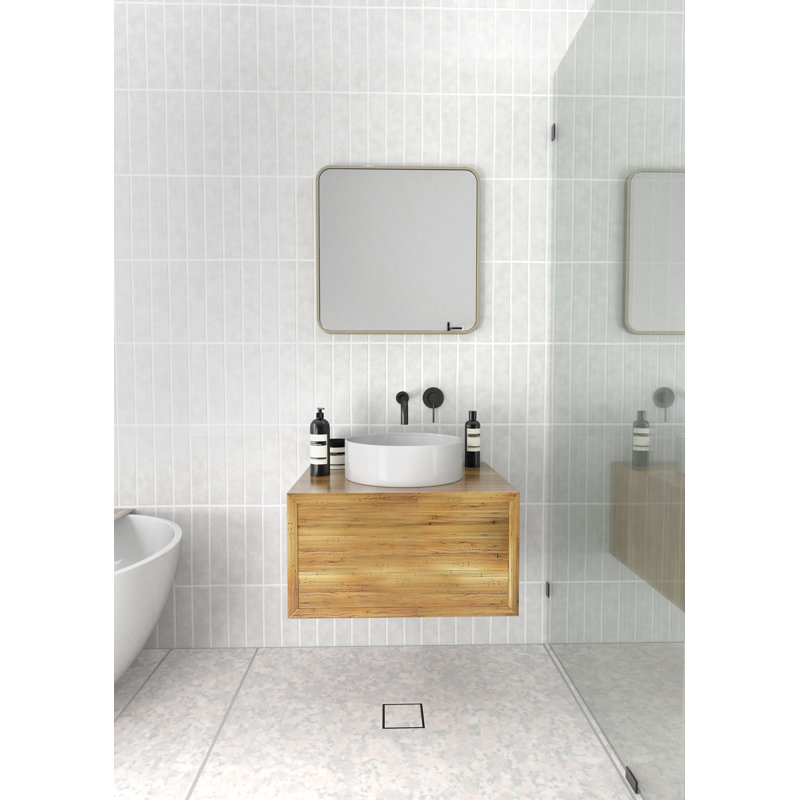 Trinity Framed Wall Mirror, Satin Brass