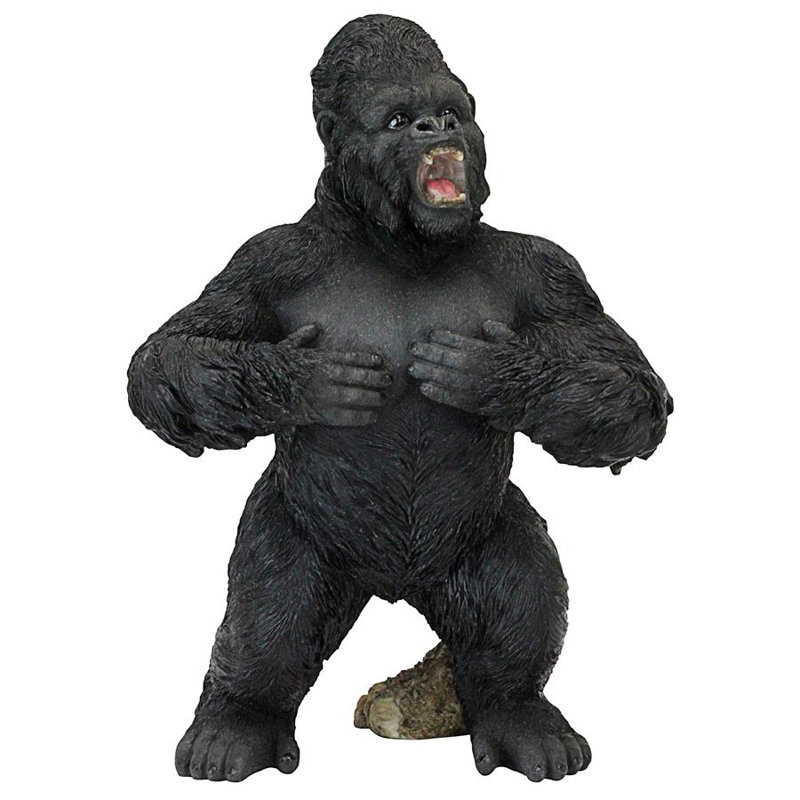Large Black Resin Great Ape Jungle Animal Statue