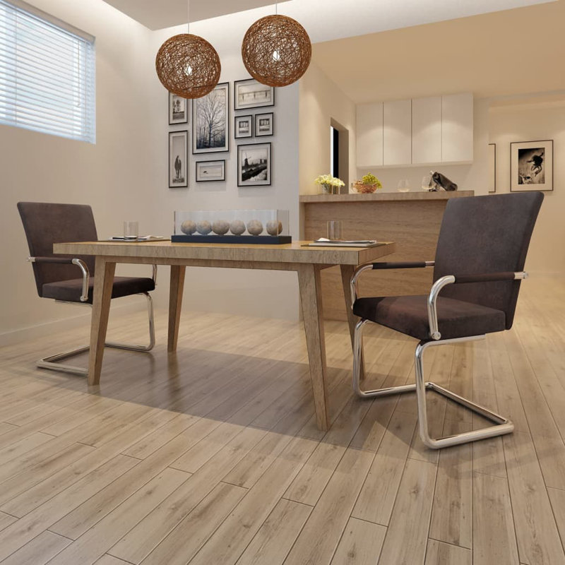 Chaise d'appoint Cantilever pour salle à manger en simili suède, 2