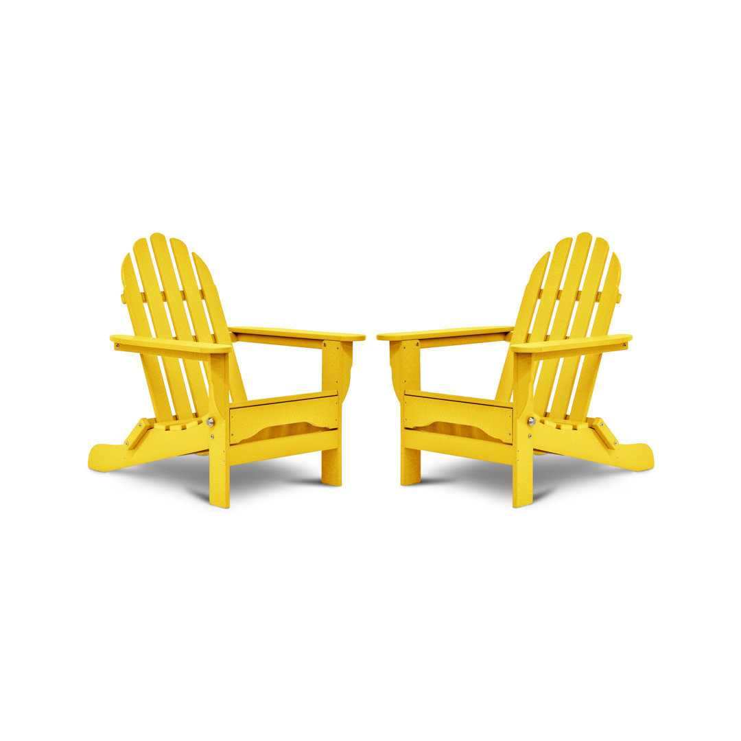 Hartington Plastic Folding Adirondack Chair Three Posts™ 