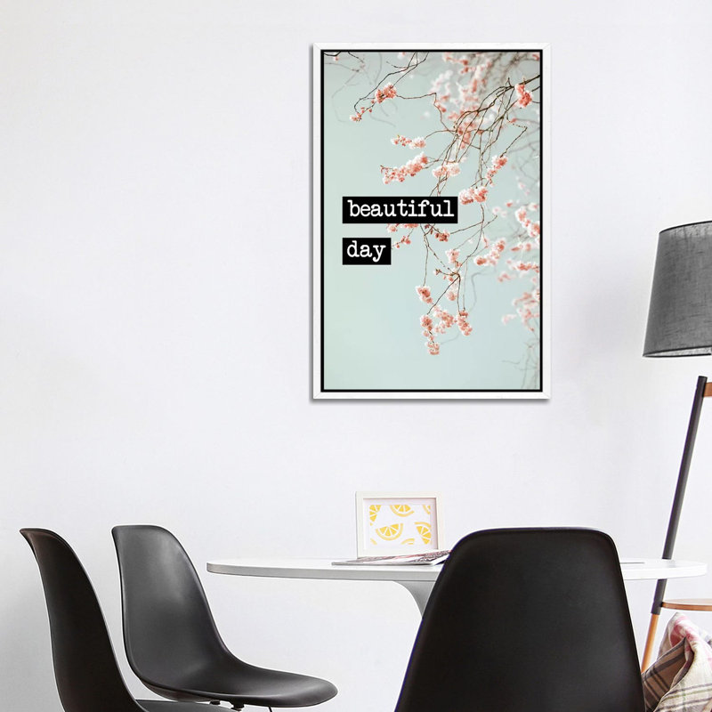Beautiful Day - Print on Canvas, White Framed, 101.6cm H x 66.04cm W x 3.81cm D