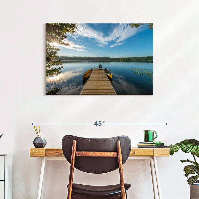 Dock on placid lake Aletra, H 24 po x l 36 po