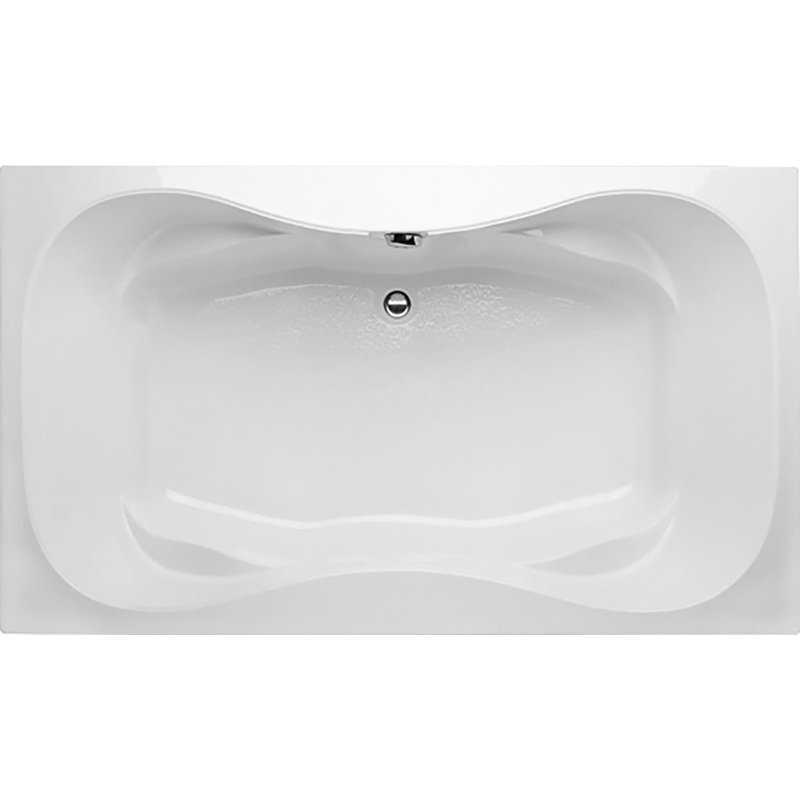 Baignoire acrylique de trempage à gouttes 72" x 42" studio hourglass Builder, Blanc