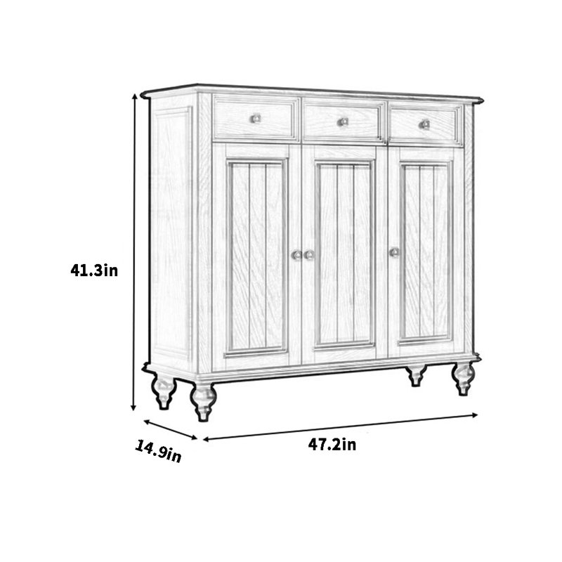 19 Pair Shoe Storage Cabinet, White