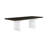 White & Brown Finish Dining Table (With Leaf)