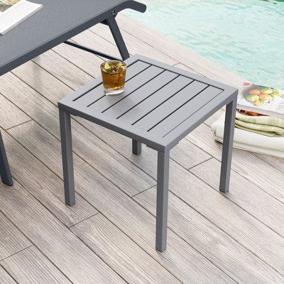 Herv Square Aluminum Outdoor Side Table