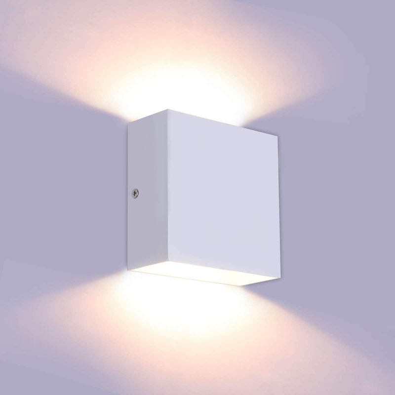 Modern Wall Sconce Dimmable 10W Hardwired, Up Down Wall Mount Lights Indoor Mini Metal LED Wall Lamp, Warm White