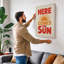 Here Comes The Sun Typography - Wrapped Canvas-1986923021-1986923035