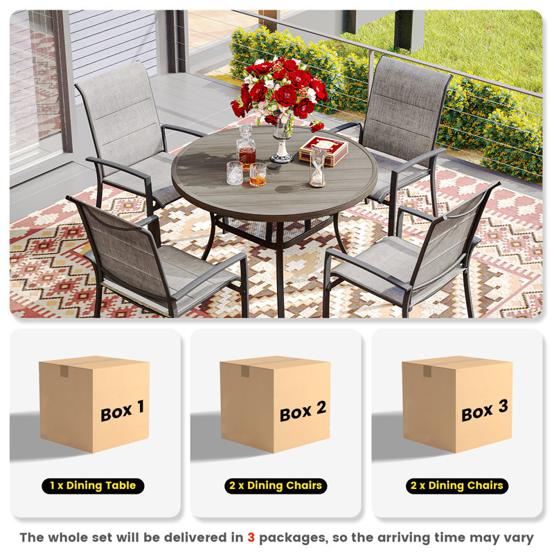Ensemble repas d'extérieur L 41,7 po Watherson, Bois brossé gris / noir