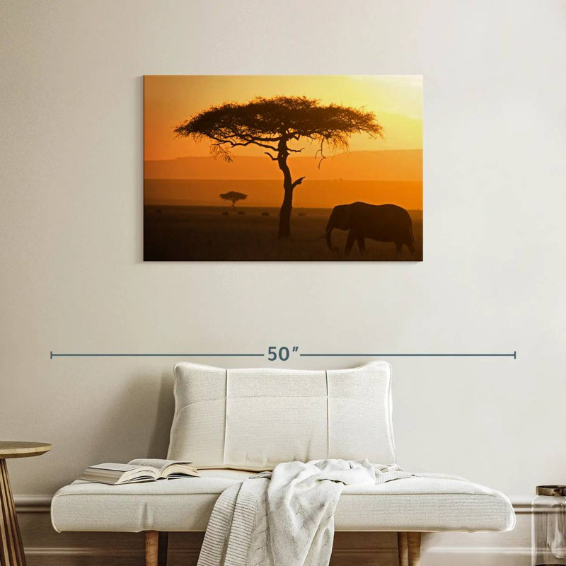 Lone Elephant, 24" H x 36" W