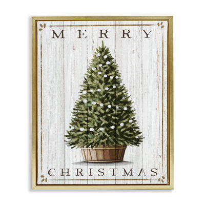 «Merry Christmas Country», art mural encadré sur toile flottante par Elizabeth Tyndall